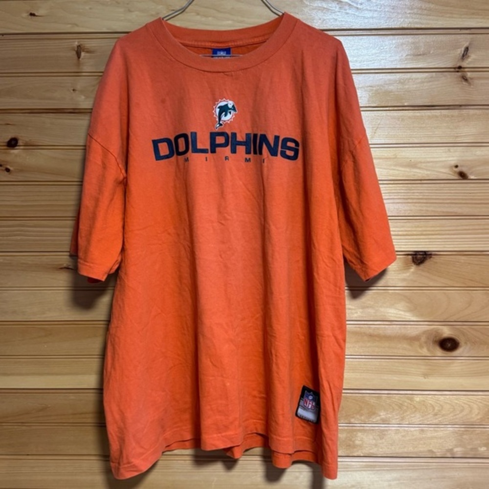Reebok NFL Team Apparel Orange Miami Dolphins Graphic T-Shirt XL